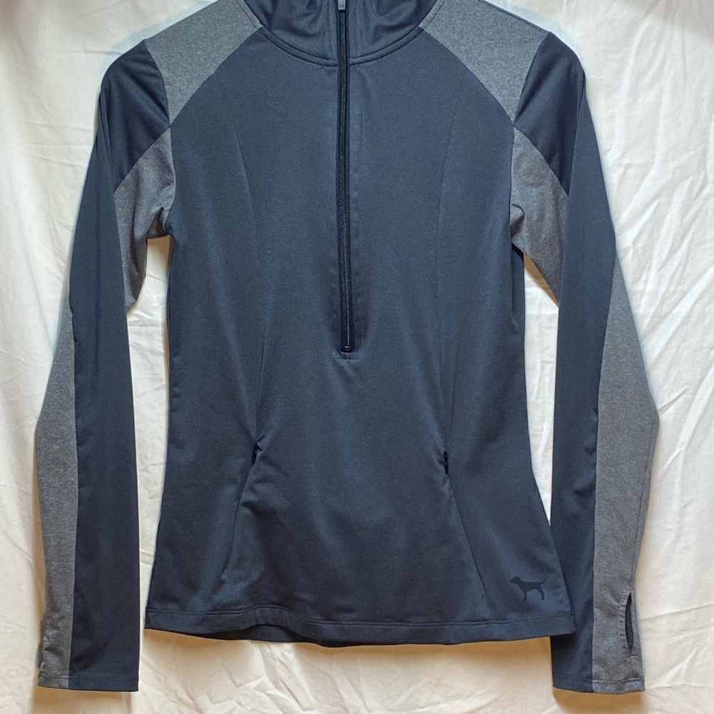 PINK half zip pull over track jacket with thumbholes